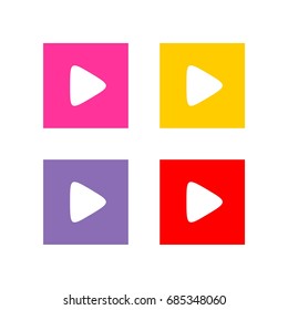 Colorful Set Play Button App Icon Logo Template Illustration Design. Vector EPS 10.