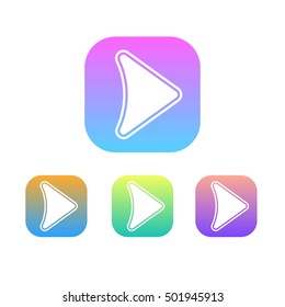 Colorful Set of Play Button Logo or Icon. Gradation