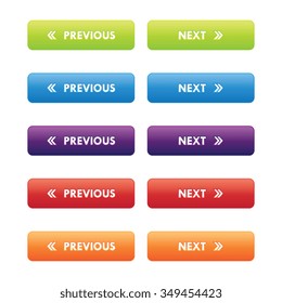 Colorful Set of Previous and Next Buttons