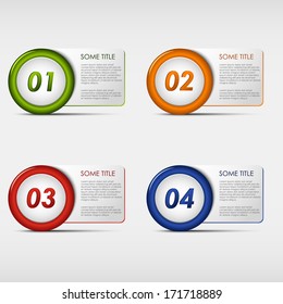Colorful set progress round icons