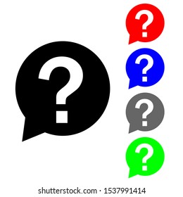 colorful set question icon vector. answer illustration symbol. asksign or logo.