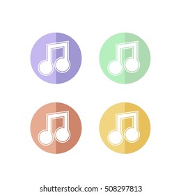 Colorful Set of Retro Melody or Note Icon