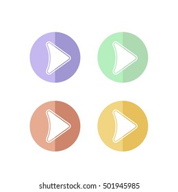 Colorful Set of Retro Play Button Logo or Icon