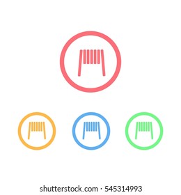 Colorful Set of  Ring Vapor Coil Icon