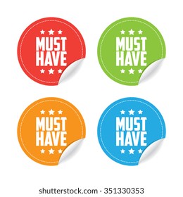 Colorful Set of Round Must Have Sticker Labels