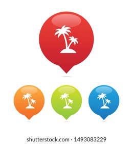 Colorful Set of Round Palm Tree Markers