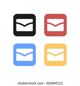 Colorful Set of Rounded Square Mail Logo or Icon
