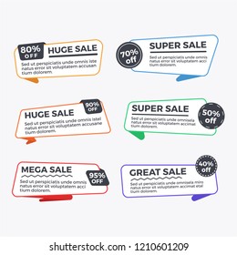 Colorful Set of Sale Banners with Text in Origami Style Can be used In various things