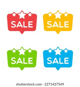 Colorful Set of Sale Labels