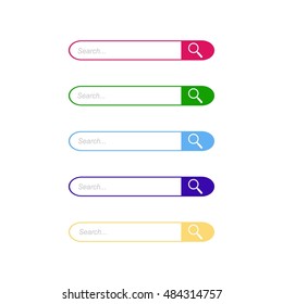Colorful Set of Search Bars
