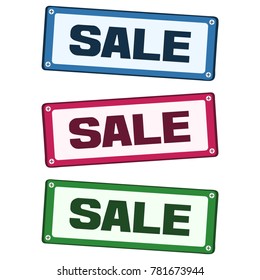 Colorful set of signboards with inscription SALE. Vector illustration