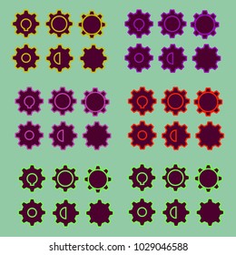 ?ogwheel colorful set of six forms.
