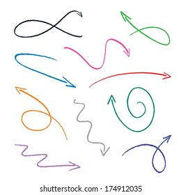 colorful set sketch arrows