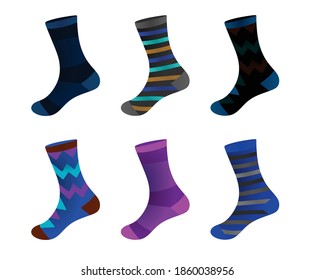 Colorful set of socks. vector illustration