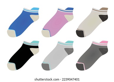 Colorful set of socks. vector illustration