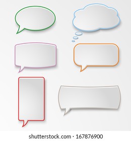 Colorful set speech bubbles