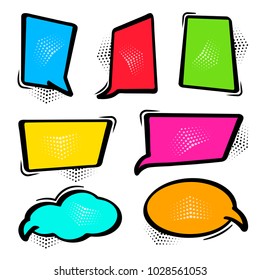 Colorful set of speech bubbles in pop art style. Vector illustration
