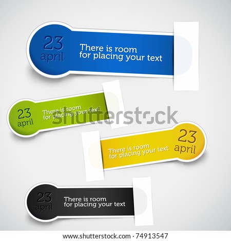 Colorful set of speech bubbles. Realistic origami paper stickers for price tags and special offers.