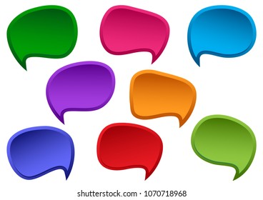 Colorful set of speesh bubbles. Blank empty dialog boxes for your text. Vector illustration. Vector illustration