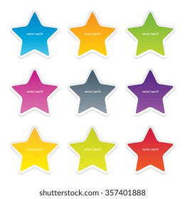 Colorful Set of Star Labels