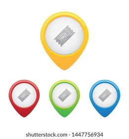 Colorful Set of Ticket Leaf Pins