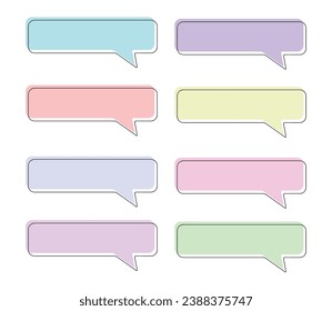 Colorful set of title bar, header, label, text border, dialog box and notes. Pastel colors doodle vector.