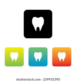 Colorful Set of Tooth Icons