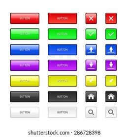 Colorful set of vector buttons and symbols