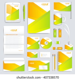 Colorful set of vector corporate identity template. Modern business stationery mock-up. Background with color lines. Branding identity design.