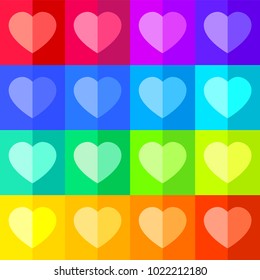 Colorful Set of vector hearts