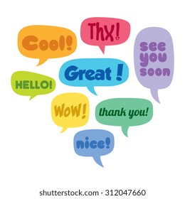 Colorful Set of Vector Speech Bubbles