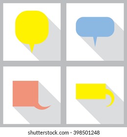 Colorful set of vector speech bubbles. Collection of flat icons.