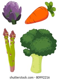 The  colorful set of vegetables