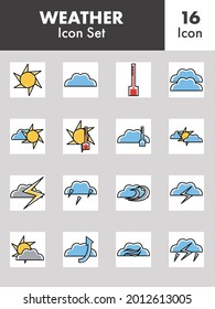 Colorful Set Of Weather Icon In Flat Style.