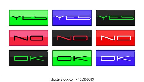 Colorful set of web buttons. Set of glossy button icons for your design. Colorful buttons vector illustation. Set of colored web buttons.