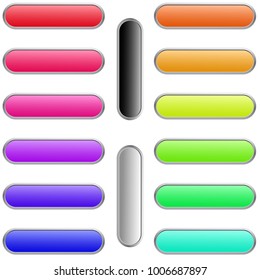 Colorful set of web buttons.vector Illustration