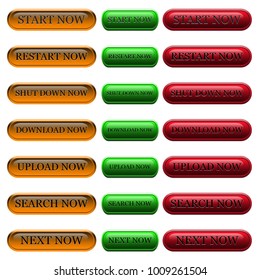 Colorful set of web buttons.vector Illustration