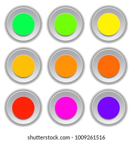 Colorful set of web buttons.vector Illustration