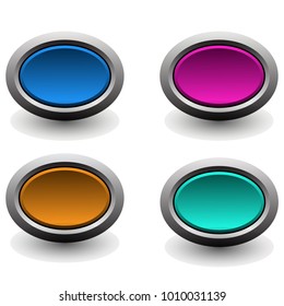 Colorful set of web buttons.vector Illustration