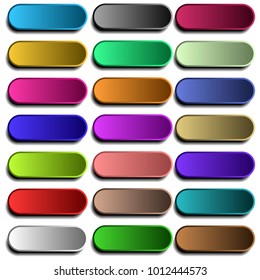 Colorful set of web buttons.vector Illustration