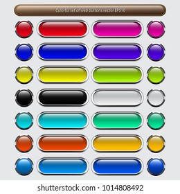 Colorful set of web buttons.vector Illustration