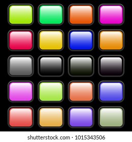 Colorful set of web buttons.vector Illustration