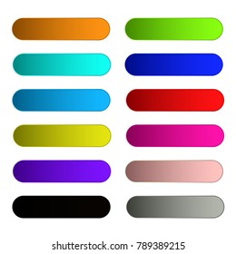 Colorful set of web buttons.vector Illustration
