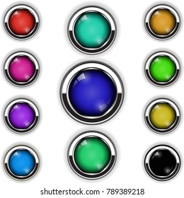 Colorful set of web buttons.vector Illustration