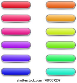 Colorful set of web buttons.vector Illustration