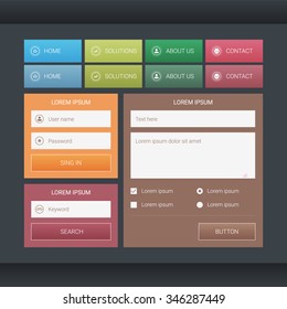 Colorful set of web elements
