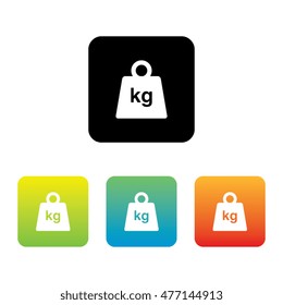 Colorful Set of Weight Icons