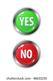 Colorful set of Yes/No buttons