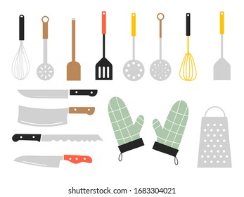 Colorful sets of icon for cooking and dinning, create by vector doodle