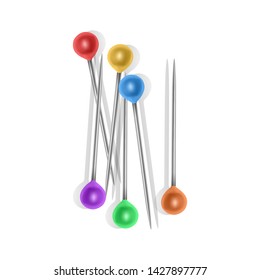 The Colorful Sewing Pins Collection, Vector EPS 10 Illustration